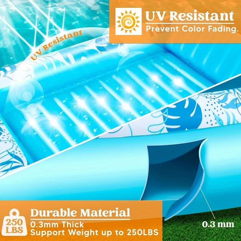 Bubble Beacon Inflatable Pool Float – Extra Large 2-Person Tanning Lounger